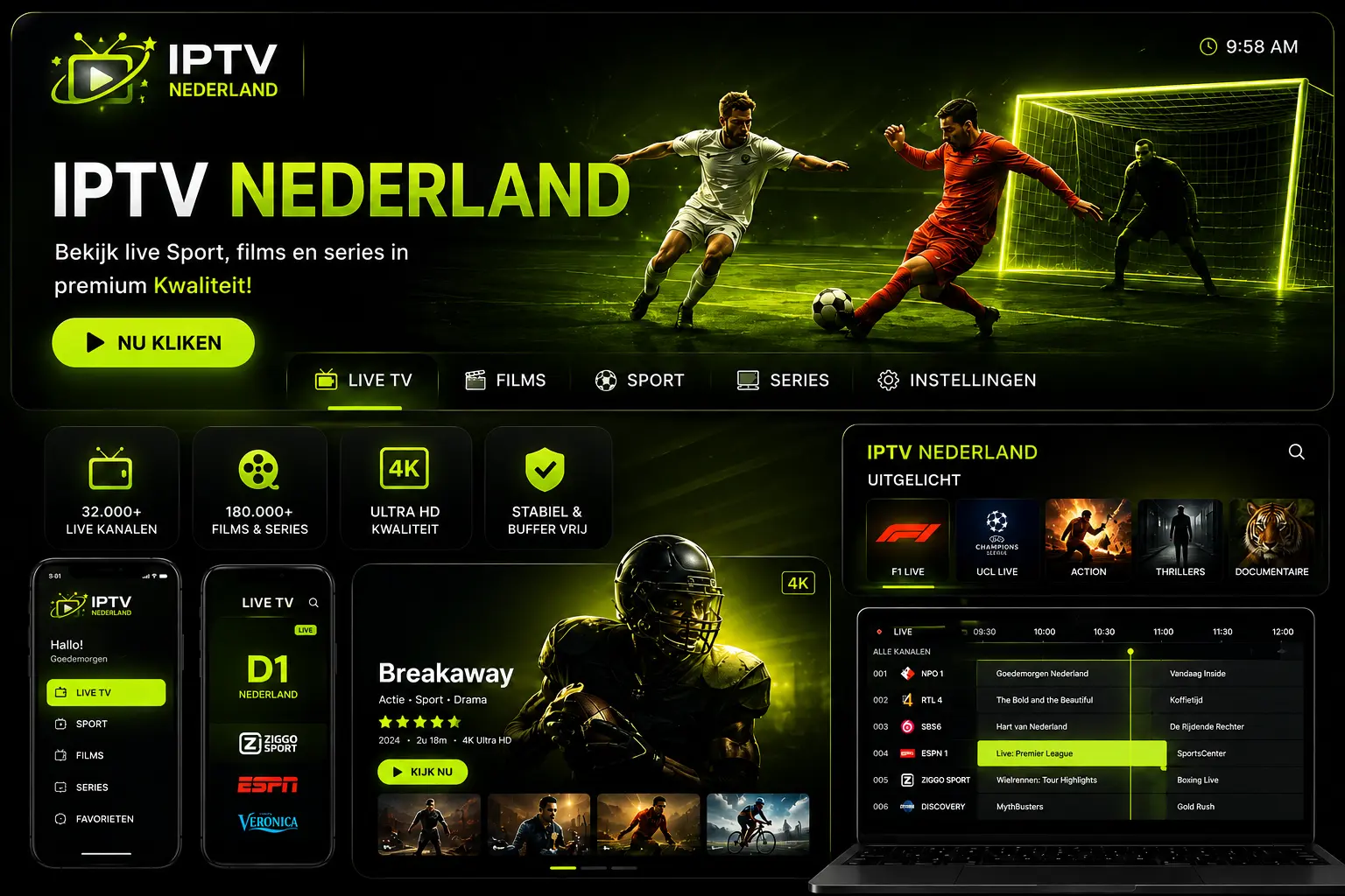 IPTV Nederland - Beste IPTV Abonnement op Smart TV, laptop, tablet en mobiel